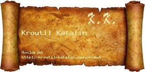 Kroutil Katalin névjegykártya